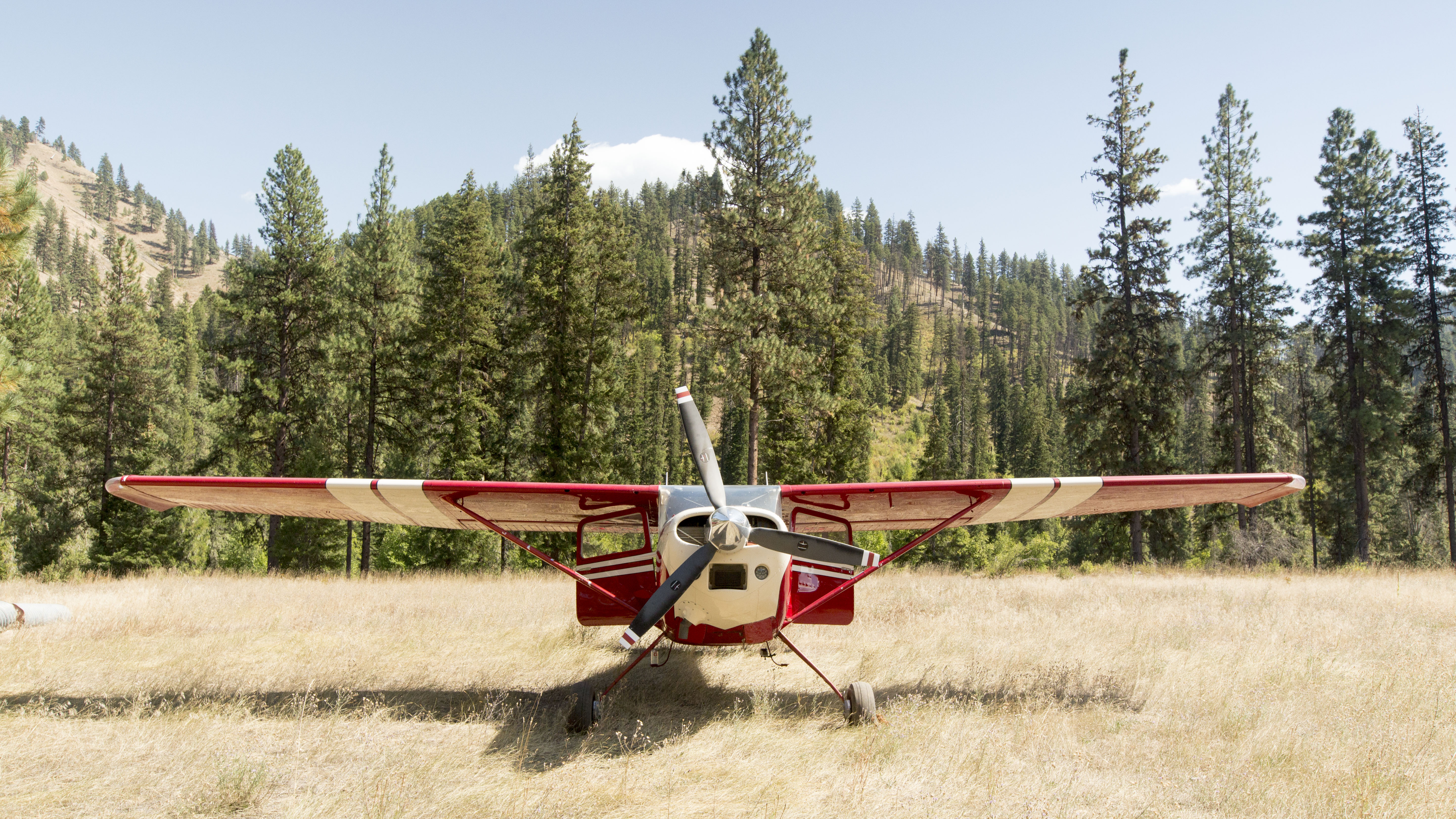 Cessna 180 Parked in the Idaho backcountry